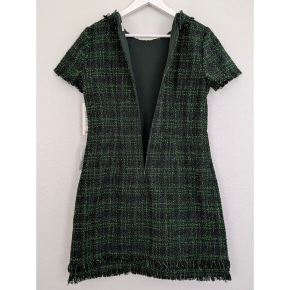 NWT Women’s Eliza J Metallic Tweed Dress Hunter Green Size 8 Elegant Cocktail - Picture 8 of 11